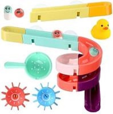 24Pcs Diy Orbit Pathway Water Game With Duckling Bath Toy, For Toddlers