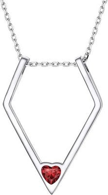 Ruby July Birthstone Silver Pendant Necklace for Women