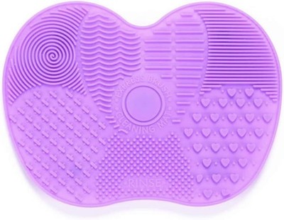 Mawans Silicone Makeup Brush Cleaner Mat - Suction Cups, Purple