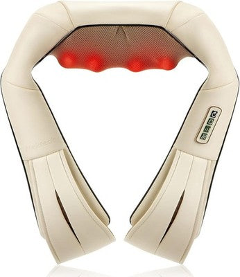 Nekteck Neck Back Massager with Heat Deep Tissue Shoulder Massager Beige
