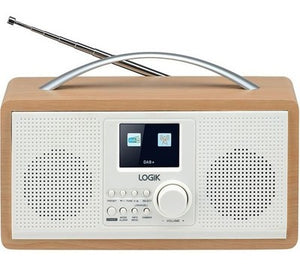 Logik L45DABW23 Portable DAB+/FM Radio - White & Brown