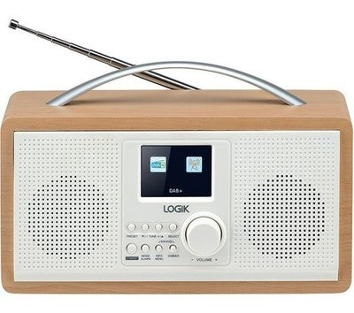Logik L45DABW23 Portable DAB+/FM Radio - White & Brown