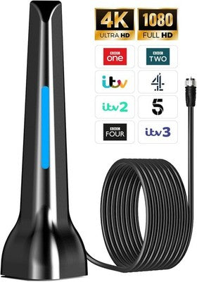 Indoor TV Aerial for Freeview Smart TV Portable Strong Magnetic Base Antenna