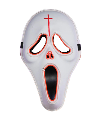 Led Light Up Scream Mask With Cross Purge Halloween Costume Mask