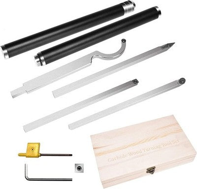 SEAAN Carbide Woodturning Tools 4pc Diamond Round Square Cutter Set Woodwork