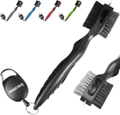 Prowithlin 2-In-1 Golf Club Cleaner & Brush, 2Ft, Black