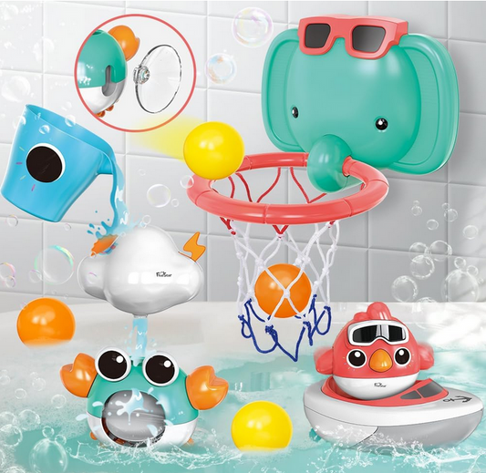 Vatos Baby Bath Toy Set, Bathtub Playset For Toddlers 1-3 Years Old
