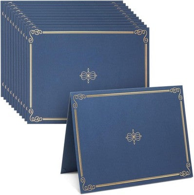 24 Pack Navy Blue Certificate Holders 8.5x11 Diploma Graduation Award Folders