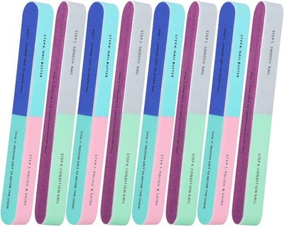 12 Pcs Ifunson 7 Way Nail File Buffers Natural Emery Boards
