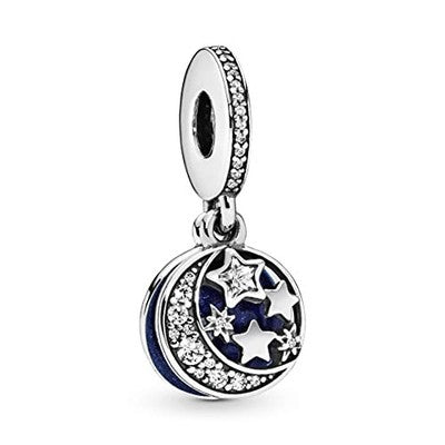 Pandora Moments Sterling Silver Moon & Night Sky CZ Charm, No Box