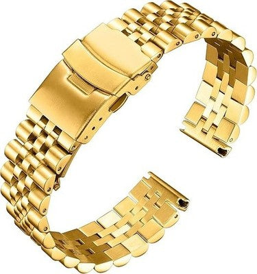 BINLUN Stainless Steel Watch Strap 18-26mm Safety Butterfly Clasp