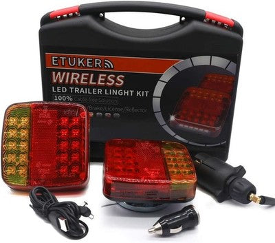 LED Magnetic Wireless Trailer Tail Lights 12V Waterproof Brake Indicator Set