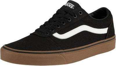 Vans Men's Ward Sneaker, Black Canvas with Black Gum Sole, Size 7.5 UK