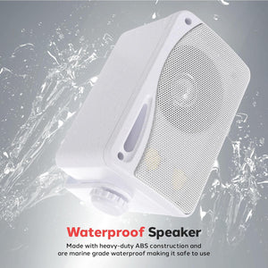 Pyle Portable Wireless 3-Way Speaker Pair, Waterproof