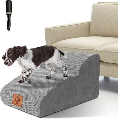 OZD Dog Steps for Bed High Density Foam Non-Slip Washable Grey
