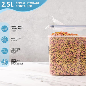 Nuovva Airtight Cereal Storage Containers Set, BPA Free Kitchen Organiser