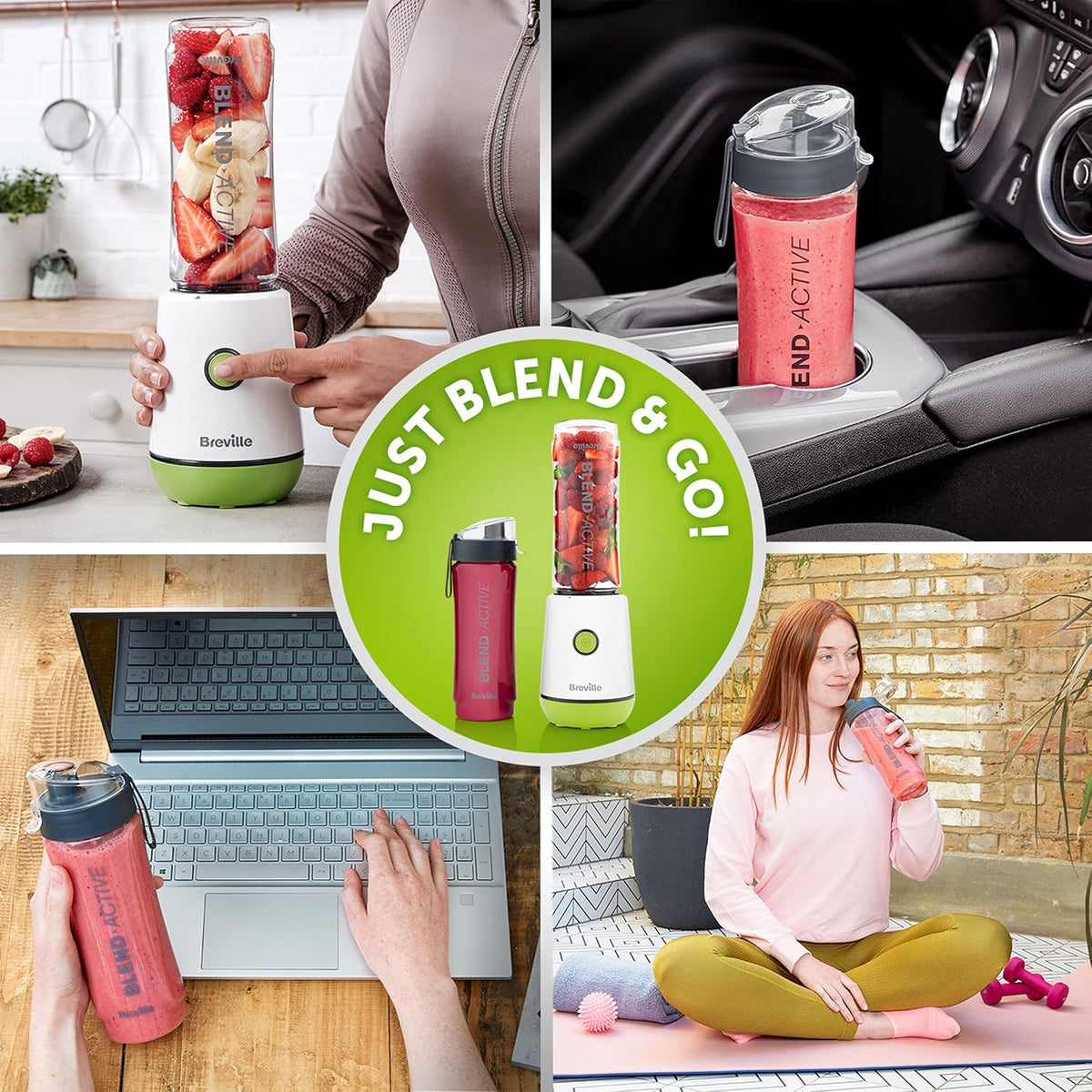 Breville Active VBL246 Blender - Green & White
