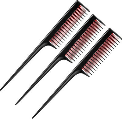 Rat Tail Comb 3 Row Teeth Teasing Comb Detangling Brush Hair Comb Hair Brush