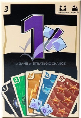 Iconiq Studios 1% - Strategic Chance Game, 2 Decks & Dice, All Ages