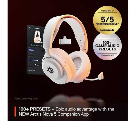 SteelSeries Arctis Nova 5 White Wireless Gaming Headset PC PS5 Switch