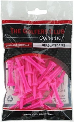Golfers Club Graduated Castle Golf Tees Pink (2 1/4") Pack 25