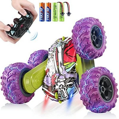 RC Stunt Car 2.4GHz 4WD Double Sided 360 degree Rotation 2 Batteries Kids Toy 4+
