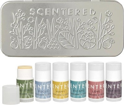 Scentered Aromatherapy Balm Gift Set Discovery Tin Sleep De-Stress Focus Happy