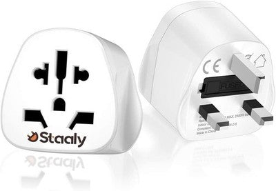 Staaly Rest Of World To Uk Plug Adapter Travel Converter For International Visit