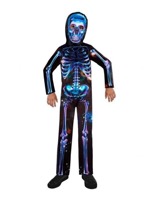 Neon Skeleton Boy Costume 6-8 Yrs (128cm) Halloween Dress-Up Outfit