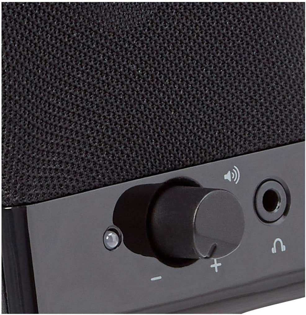 Amazon Basics Computer Speakers For Desktop or Laptop PC, USB-Powered, Black