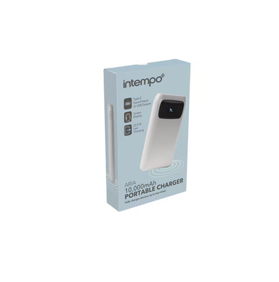 Intempo Aria Grey Portable Charger with Window 10,000MAH