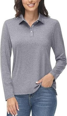 Magcomsen Women'S Long Sleeve Polo Upf 50+ Breathable T-Shirt Xl