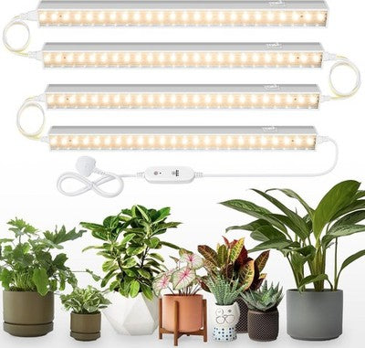 Barrina T5 LED Grow Lights Full Spectrum 1FT Timer 4/9/14H Yellow 4 Pack