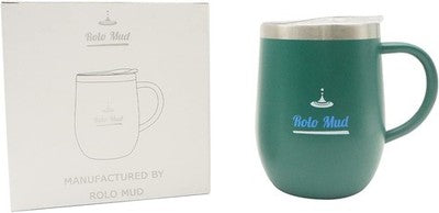 Rolo Mud Coffee Tumbler 13oz Travel Mug Double Wall Vacuum Handle Green