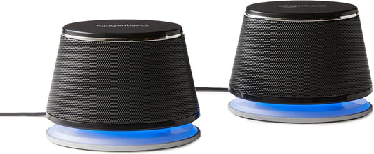 Amazon Basics 2.0 Stereo PC Laptop Speakers USB Powered Black