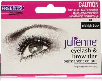 Julienne Eyelash & Eyebrow Permanent Midnight Black Tint 15Ml