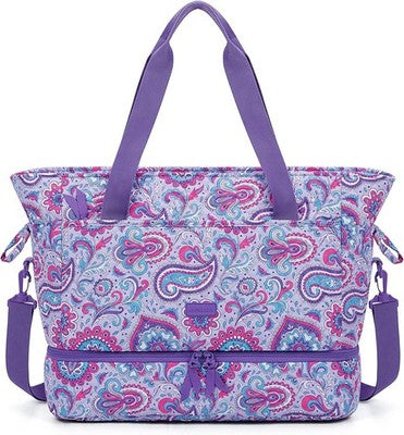 bagsmart Weekender 39L Travel Duffle Bag Women Quilted Cotton Gym Bag