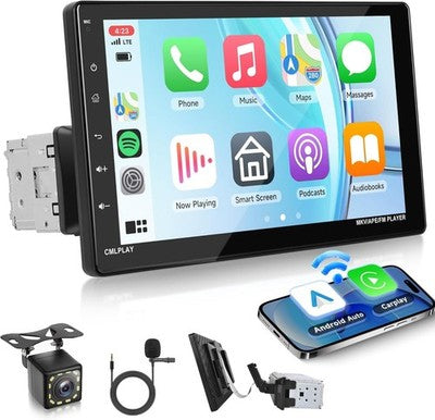 Rimoody Single Din Car Stereo 9 Inch Touch Screen Apple CarPlay Backup Camera