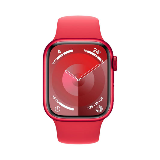 Apple Watch Series 9 (GPS, 41mm) Red Aluminium Case + Red Strap