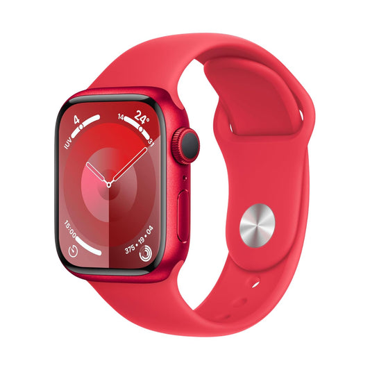 Apple Watch Series 9 (GPS, 41mm) Red Aluminium Case + Red Strap