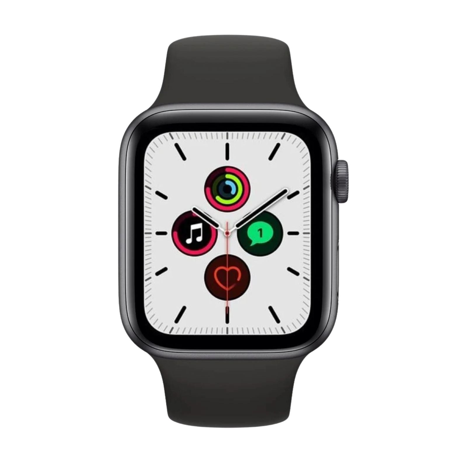 Apple Watch SE 1st Gen (GPS, 44mm) Space Gray Aluminium Case + Black Strap