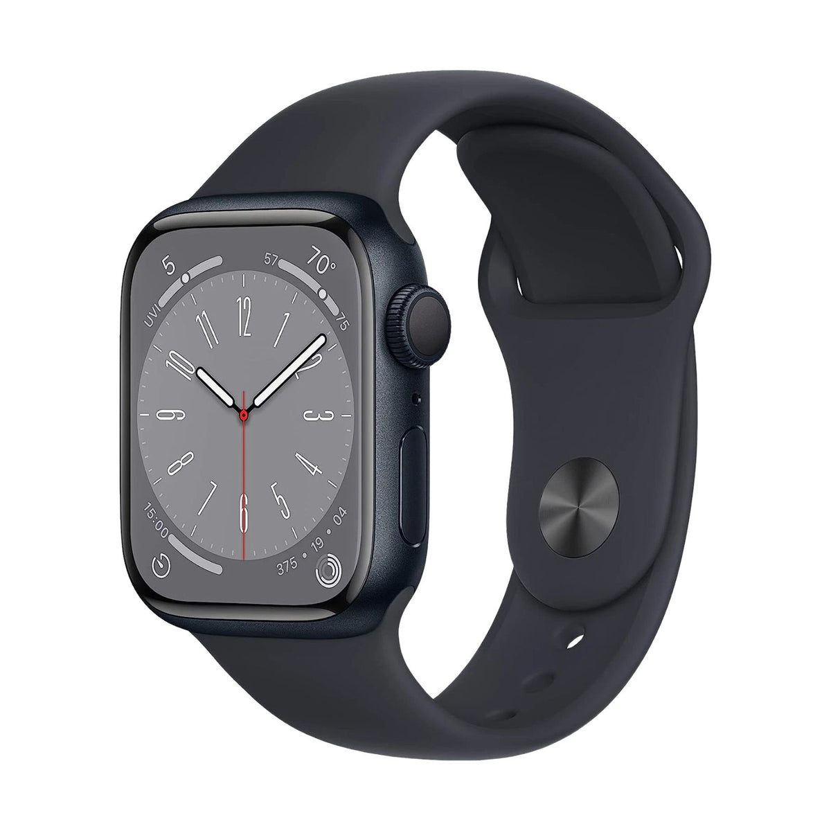 Apple Watch Series 8 (GPS, 45mm) Midnight Aluminium Case + Black Strap