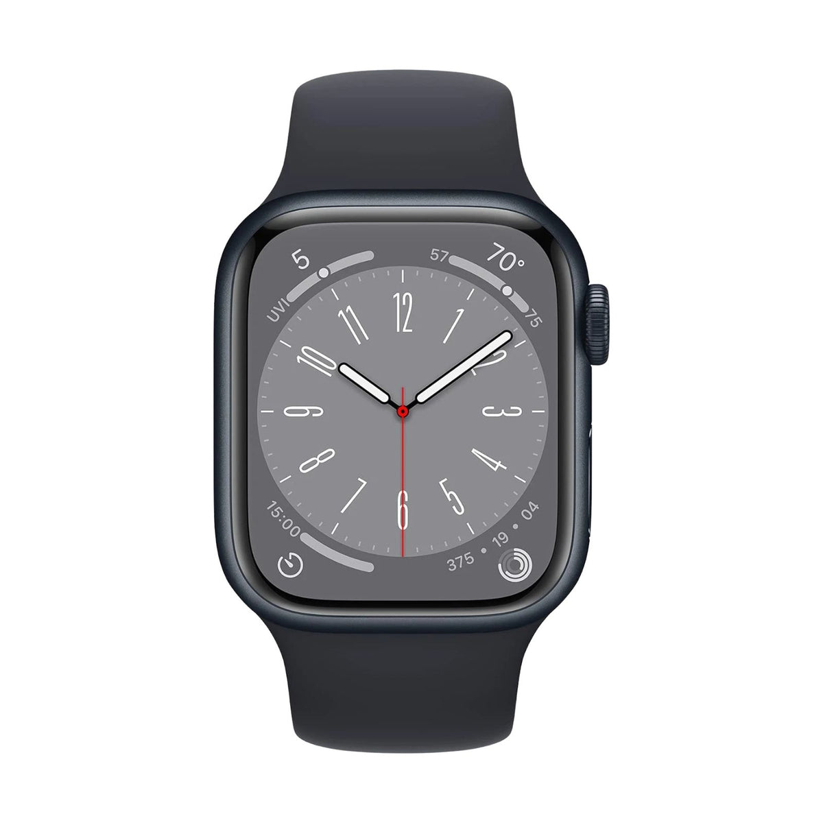 Apple Watch Series 8 (GPS, 45mm) Midnight Aluminium Case + Black Strap