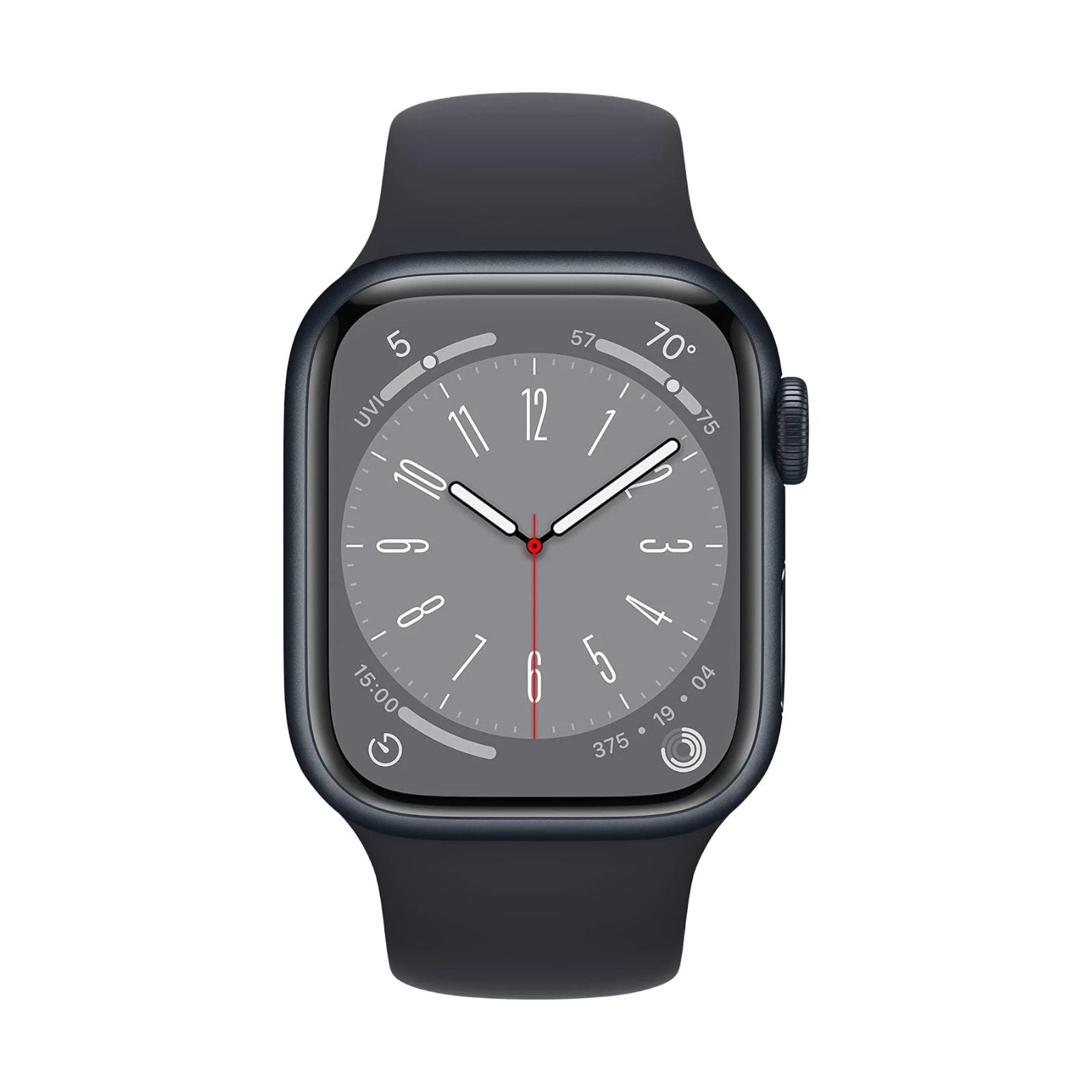 Apple Watch Series 8 (GPS, 45mm) Midnight Aluminium Case + Black Strap