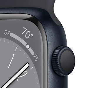 Apple Watch Series 8 (GPS, 45mm) Midnight Aluminium Case + Black Strap
