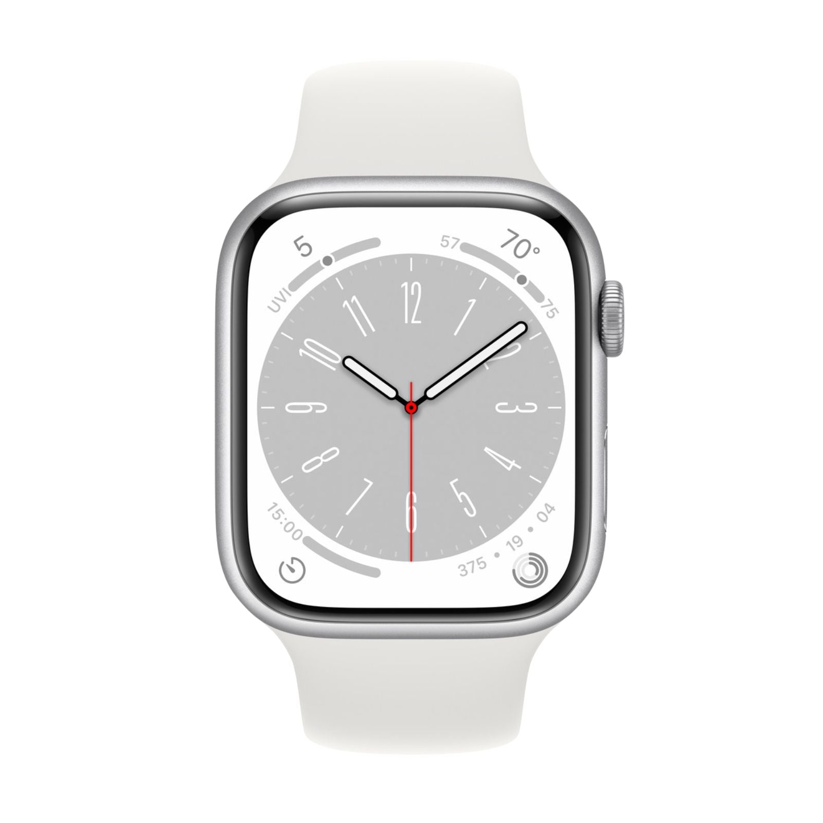 Apple Watch Series 8 (Cellular, 41mm) Silver Aluminium Case + White Strap