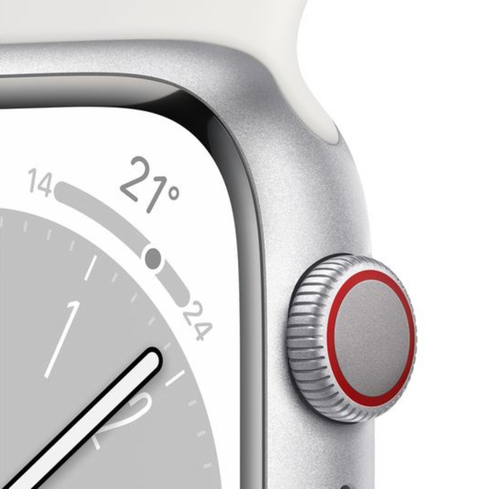 Apple Watch Series 8 (Cellular, 41mm) Silver Aluminium Case + White Strap