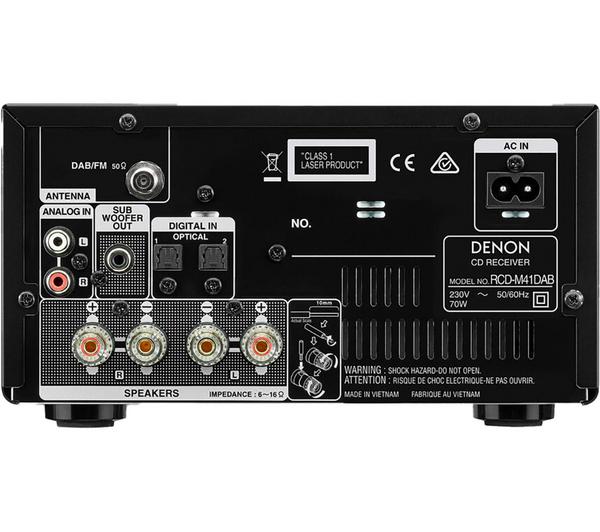 Denon DM-41DAB Wireless Hi-Fi Micro System DAB Radio Stereo - Black