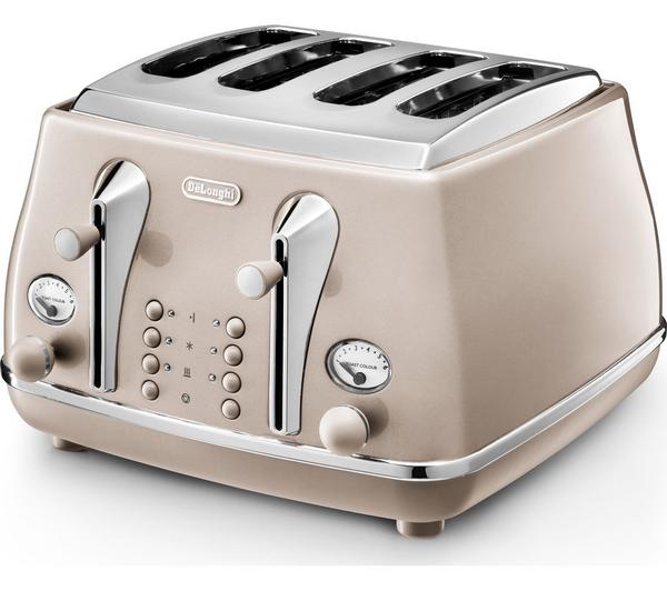 De'Longhi Icona Metallics CTOT4003.BG 4-Slice Toaster - Gold
