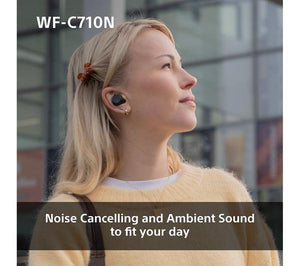 Sony WF-C710N Wireless Bluetooth Noise Cancelling Earbuds ANC - Glass Blue